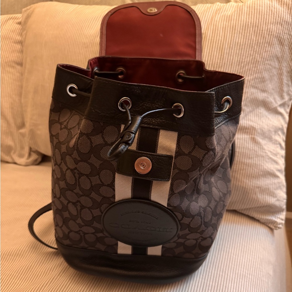 Coach Signature Brown and Black Backpack